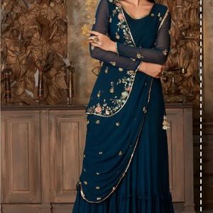 Presenting a Drape Gown which is styled with a half jacket front and back.